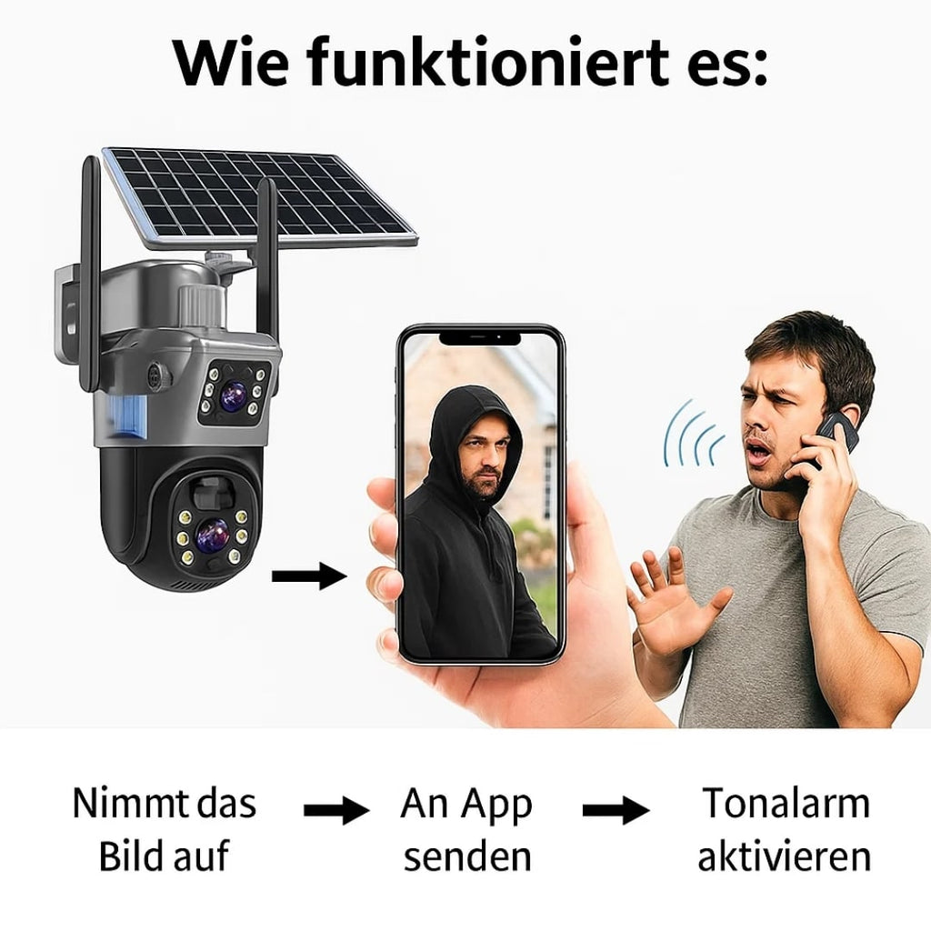 Caméra de sécurité extérieure WiFi solaire GuardVision 4K