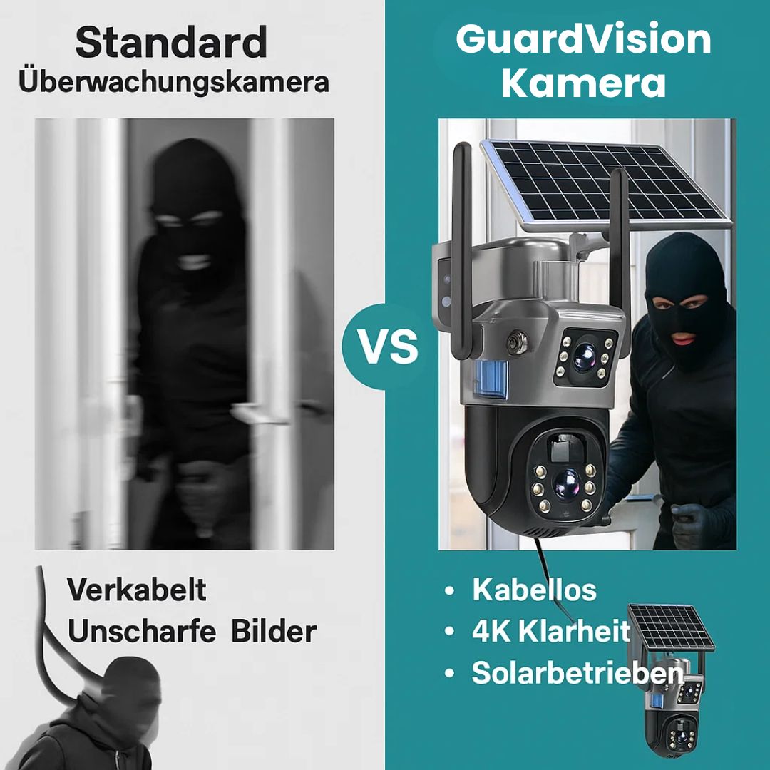 Caméra de sécurité extérieure WiFi solaire GuardVision 4K