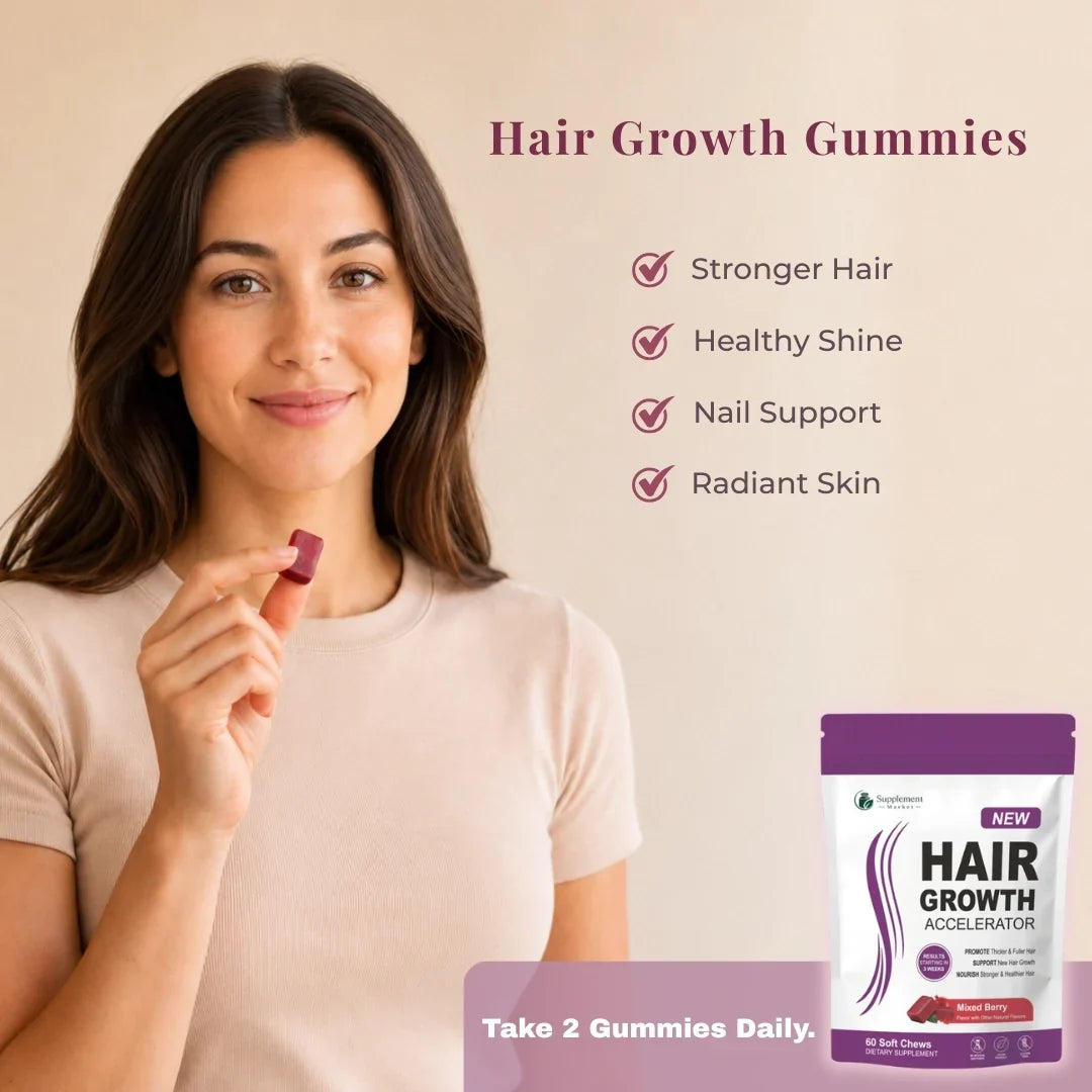 Caramelle gommose avanzate per la crescita dei capelli: capelli più folti, forti e dall’aspetto più voluminoso
