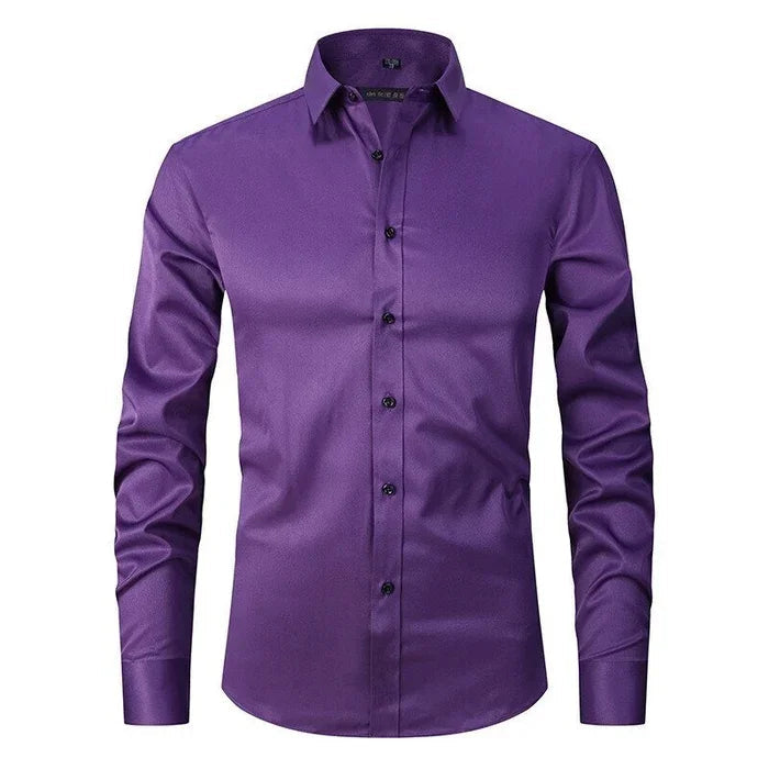 Men's Wrinkle-Free Stretch Dress Shirt | ventumra