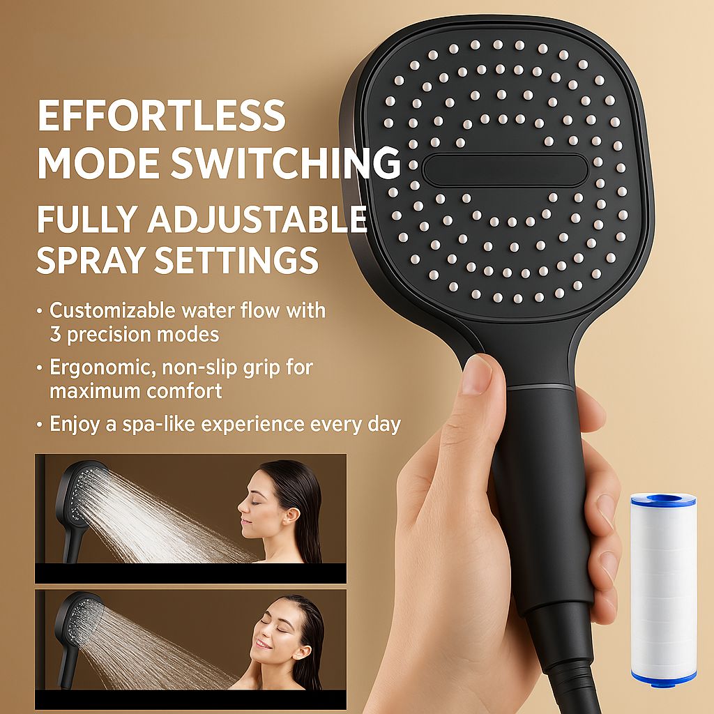 Turbo-Charged Filtration Shower Head for Enhanced Flow | ventumra