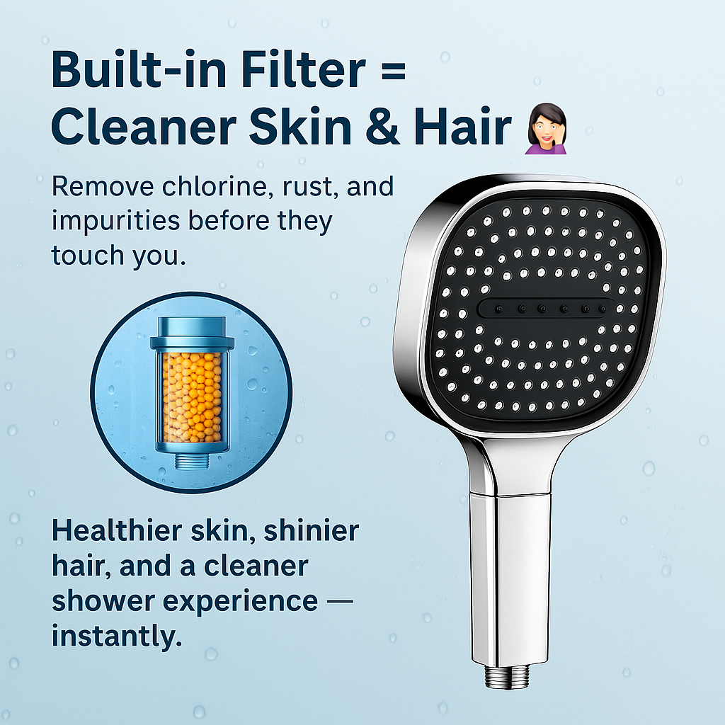 Turbo-Charged Filtration Shower Head for Enhanced Flow | ventumra