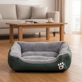 NoblePaw Luxurious Cotton Dog Bed — Rounded Perimeter, Supportive Frame