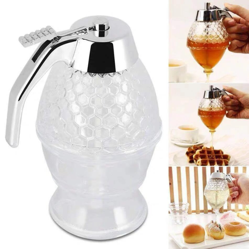 Dispensador de miel antigoteo de 200 ml — diseño de panal