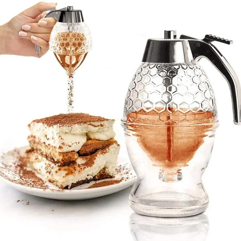 Dispensador de miel antigoteo de 200 ml — diseño de panal