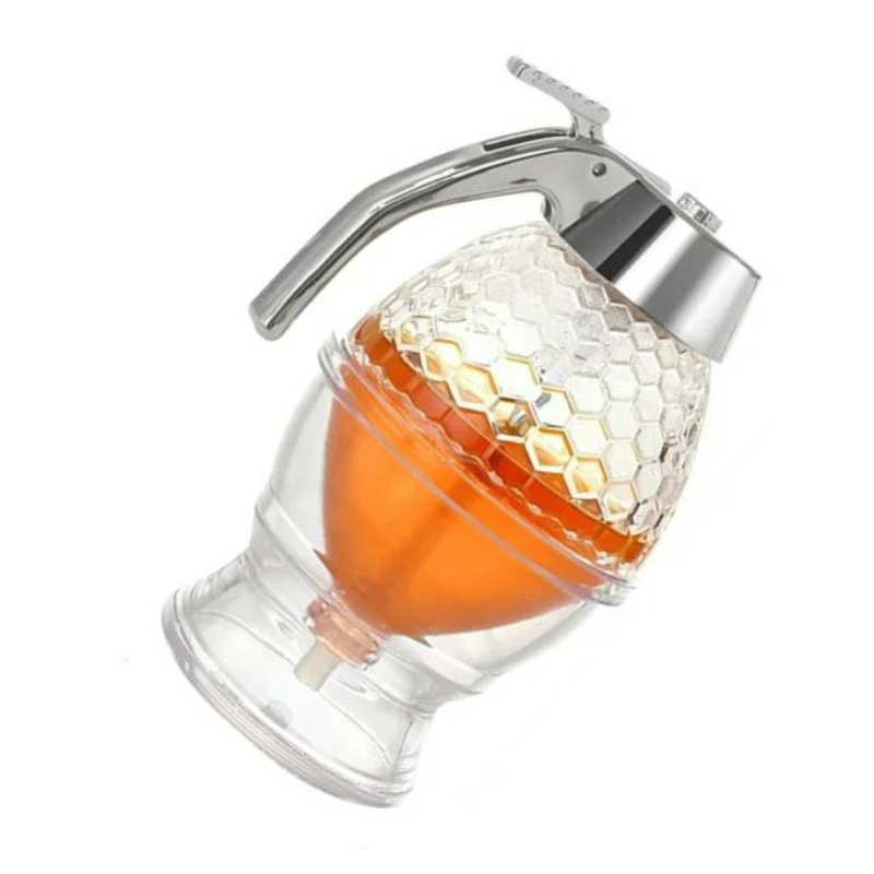 Dispensador de miel antigoteo de 200 ml — diseño de panal