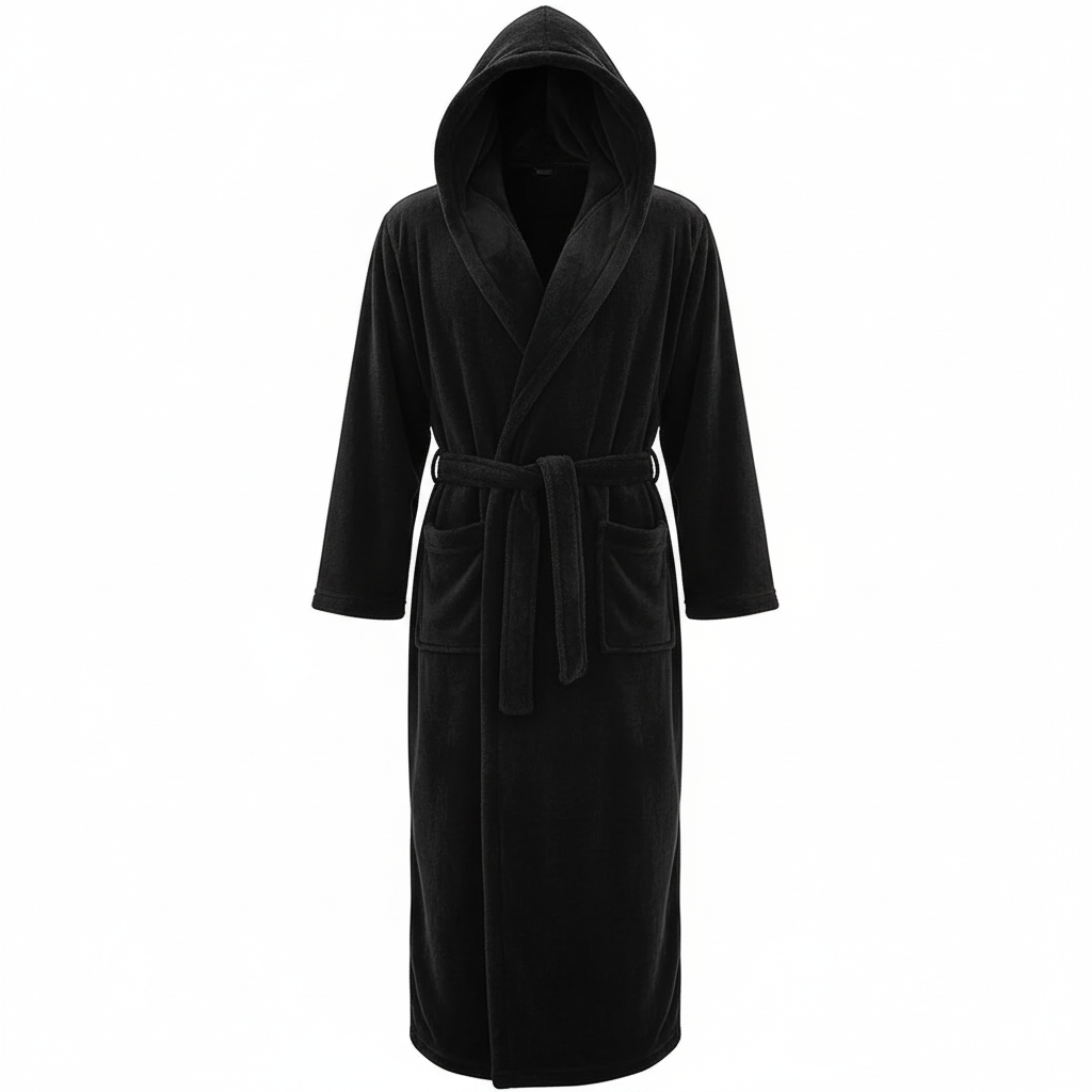 HoodedChill Men's Hooded Bathrobe Premium High-Loft Fleece Robe for Thermal Comfort | ventumra