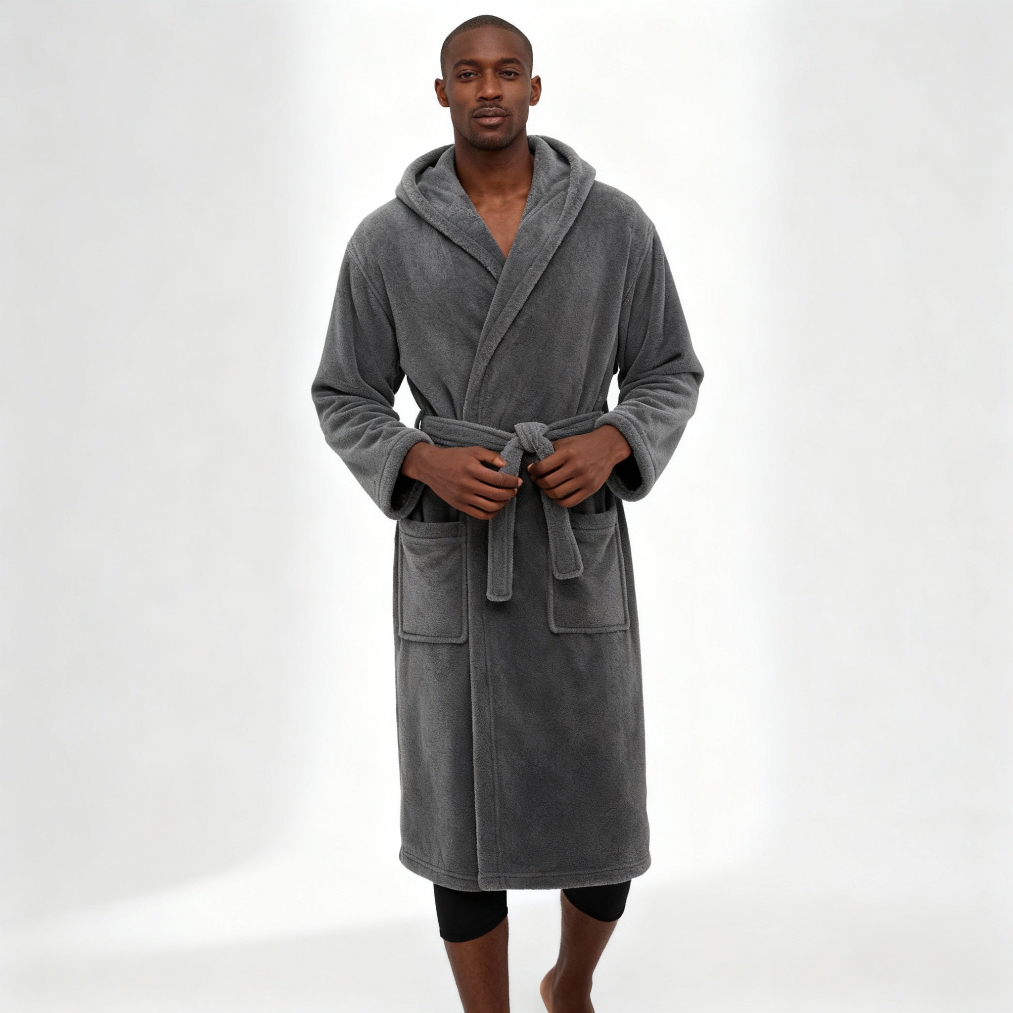 HoodedChill Men's Hooded Bathrobe Premium High-Loft Fleece Robe for Thermal Comfort | ventumra