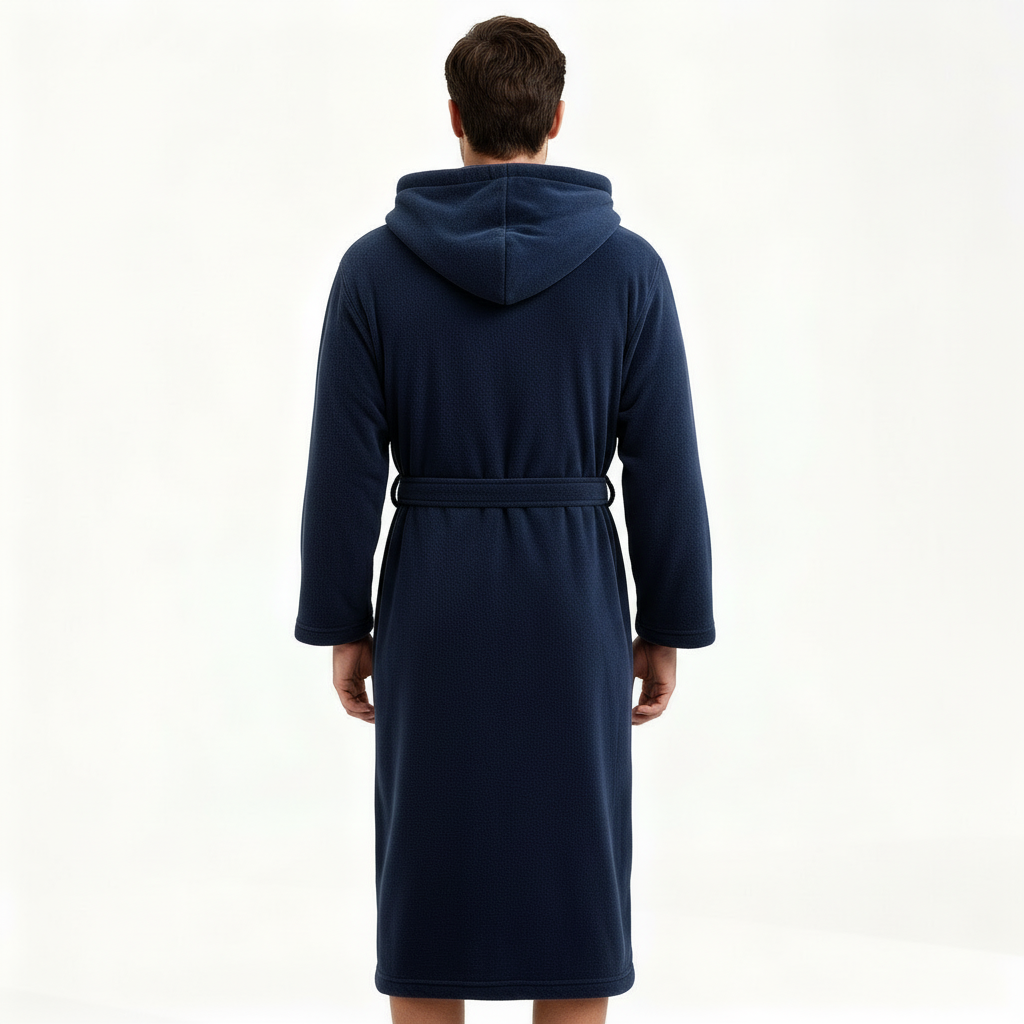 HoodedChill Men's Hooded Bathrobe Premium High-Loft Fleece Robe for Thermal Comfort | ventumra