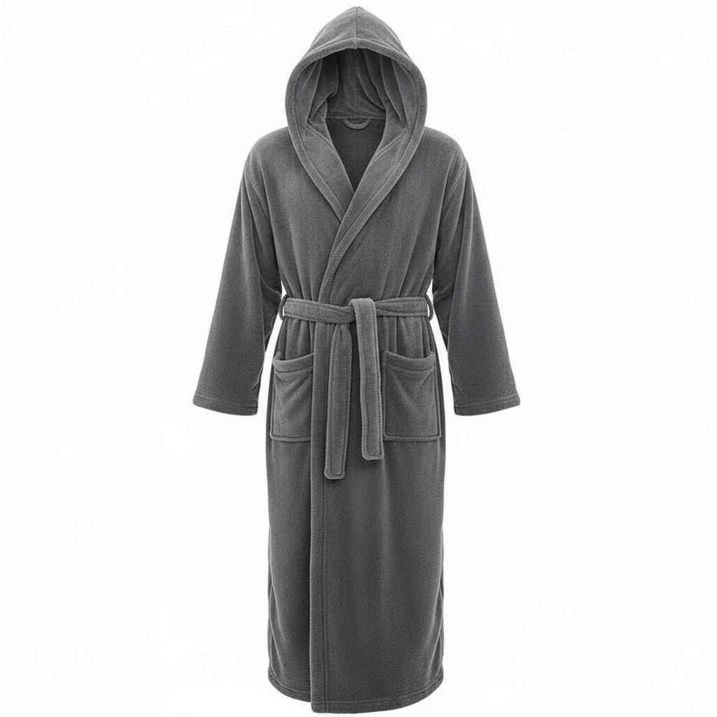HoodedChill Men's Hooded Bathrobe Premium High-Loft Fleece Robe for Thermal Comfort | ventumra