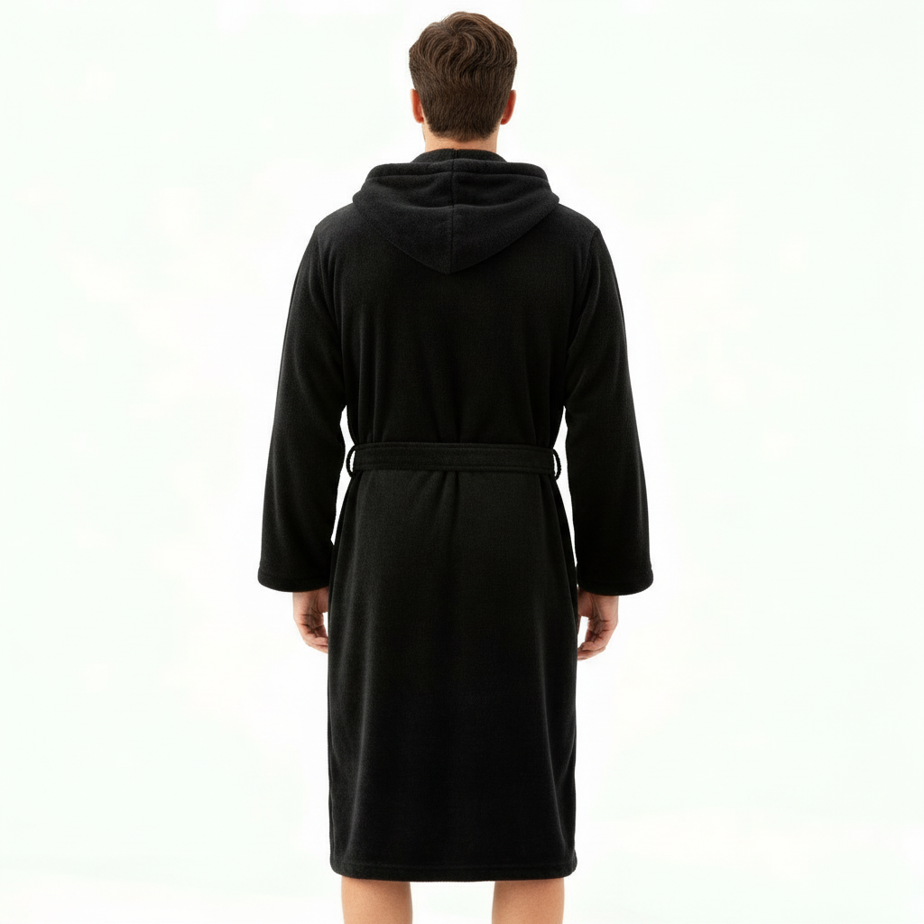 HoodedChill Men's Hooded Bathrobe Premium High-Loft Fleece Robe for Thermal Comfort | ventumra