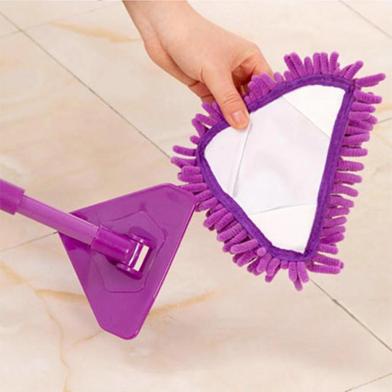 Triangular Floor Mop with 180° Swivel and Adjustable Handle