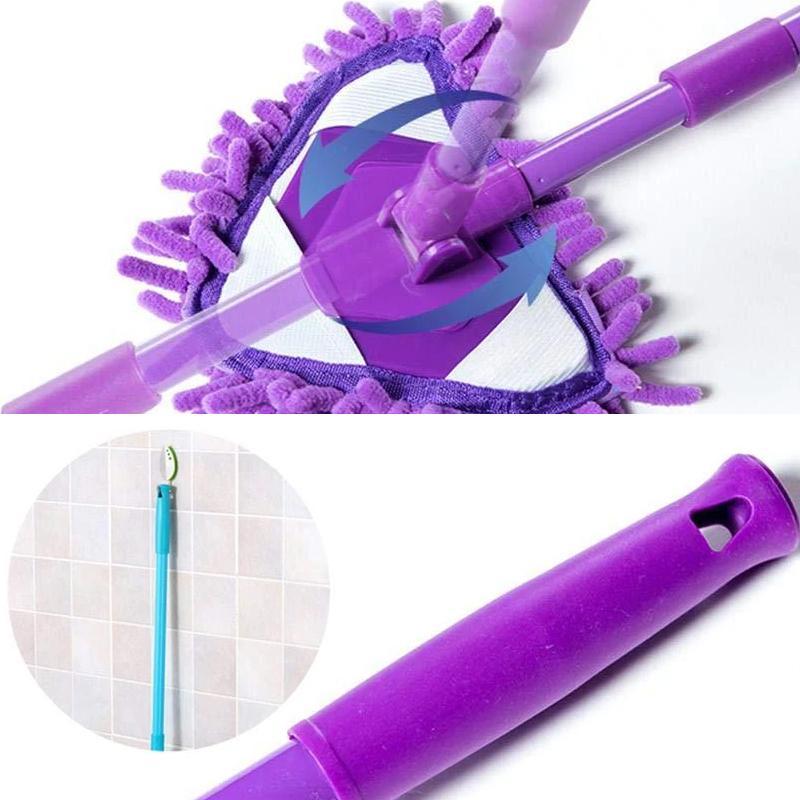 Triangular Floor Mop with 180° Swivel and Adjustable Handle