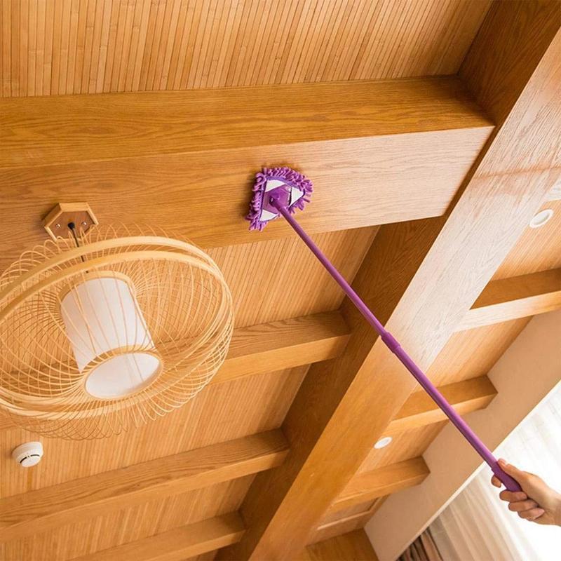 Triangular Floor Mop with 180° Swivel and Adjustable Handle
