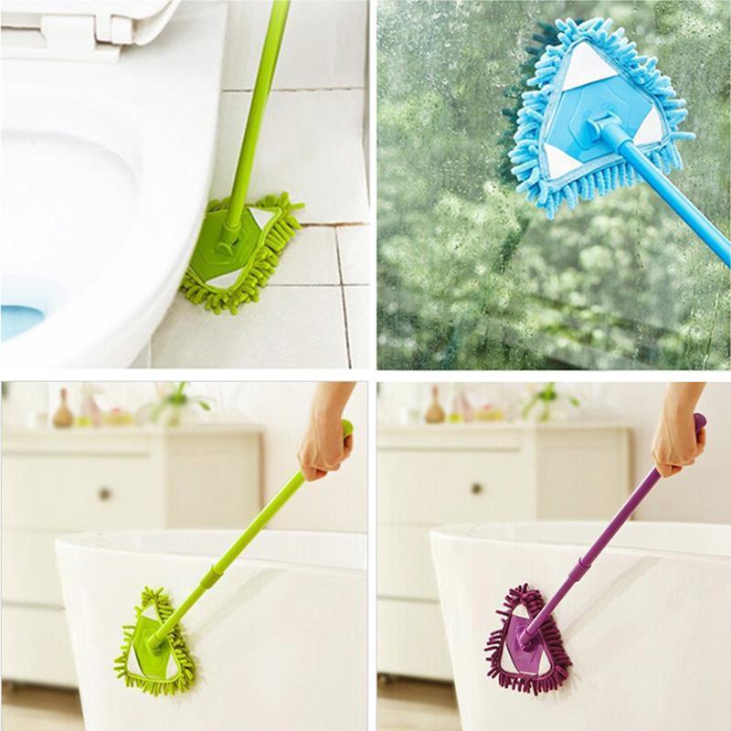 Triangular Floor Mop with 180° Swivel and Adjustable Handle
