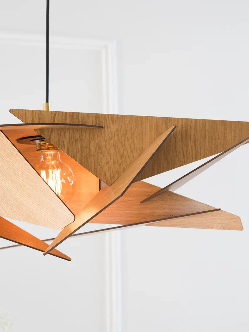 LyraWood Contemporary Pendant Light Handmade in Greece