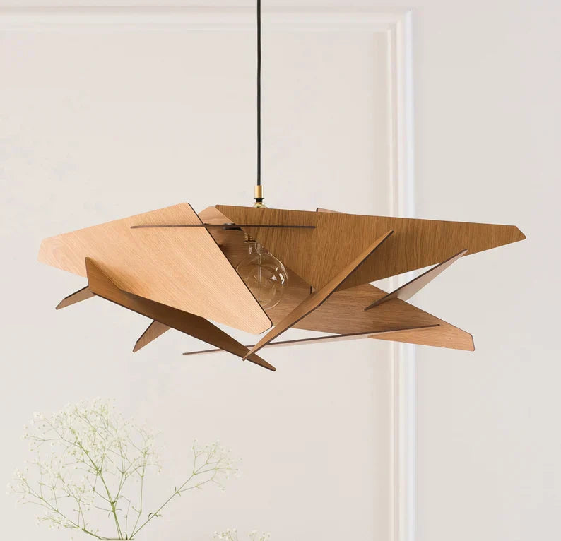 LyraWood Contemporary Pendant Light Handmade in Greece