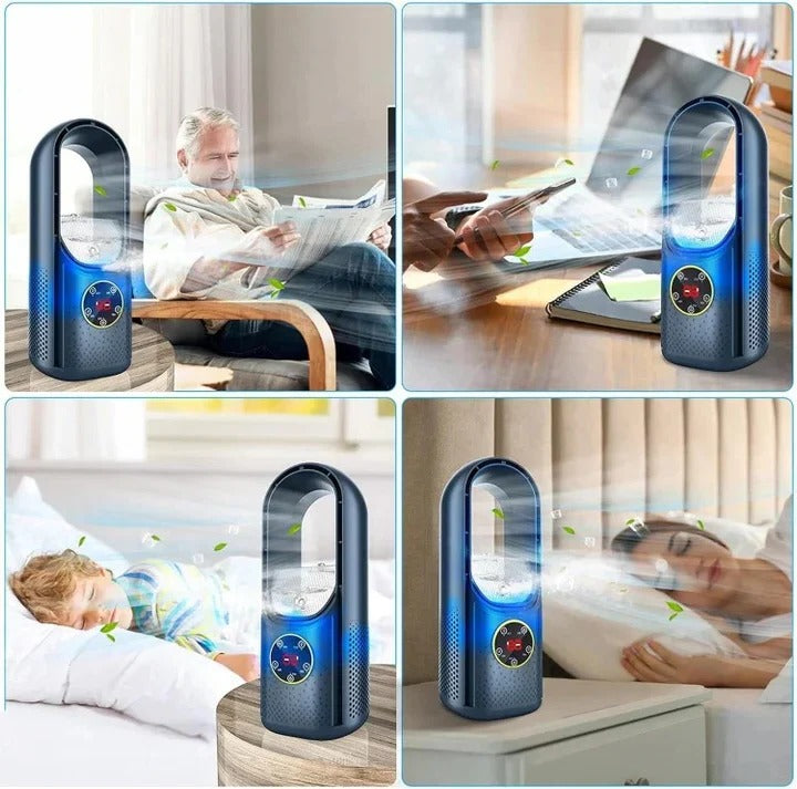 Portable Bladeless Air Conditioner Fan — Quiet Cooling Breeze