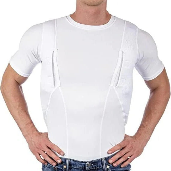 Unisex-kompressionsbluse — to skjulte lommer, komfort hele dagen