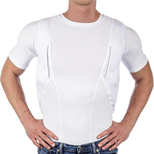 Unisex-kompressionsbluse — to skjulte lommer, komfort hele dagen