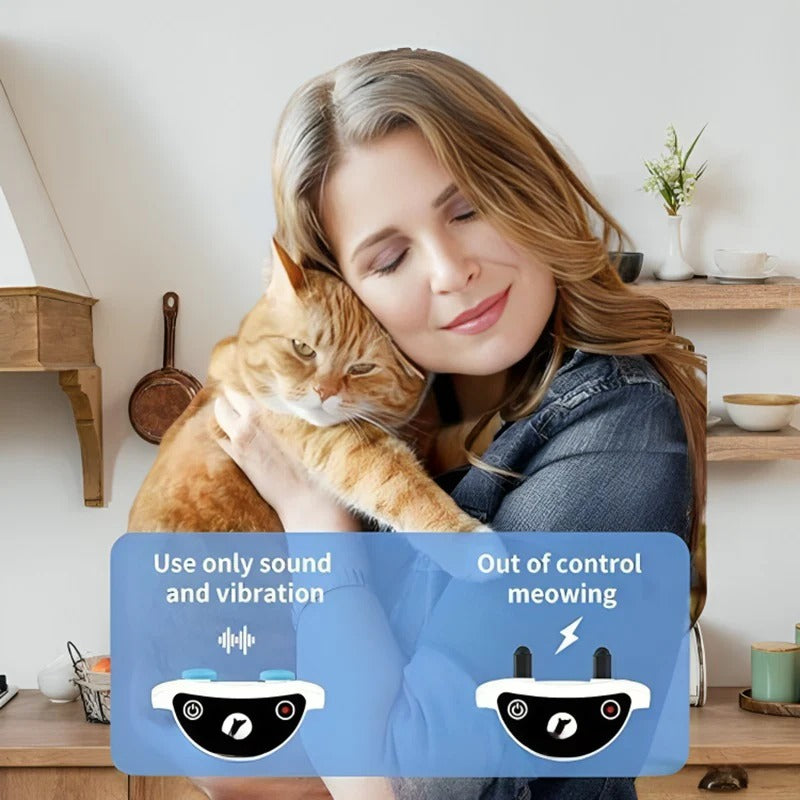 Adjustable Cat Feedback Collar — Sound & Vibration Modes