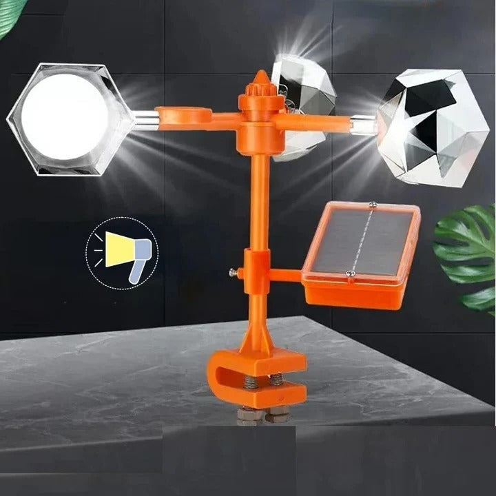 Solar-Powered 360° Bird Repellent — Reflective Motion System