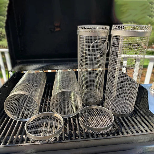360° Rotating Grill Basket — Locking Mechanism for Even Cooking
