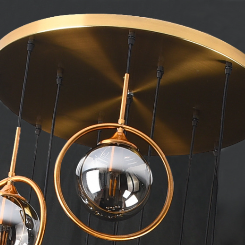 Valentina Modern Spiral Ball Glass Staircase Chandelier | ventumra