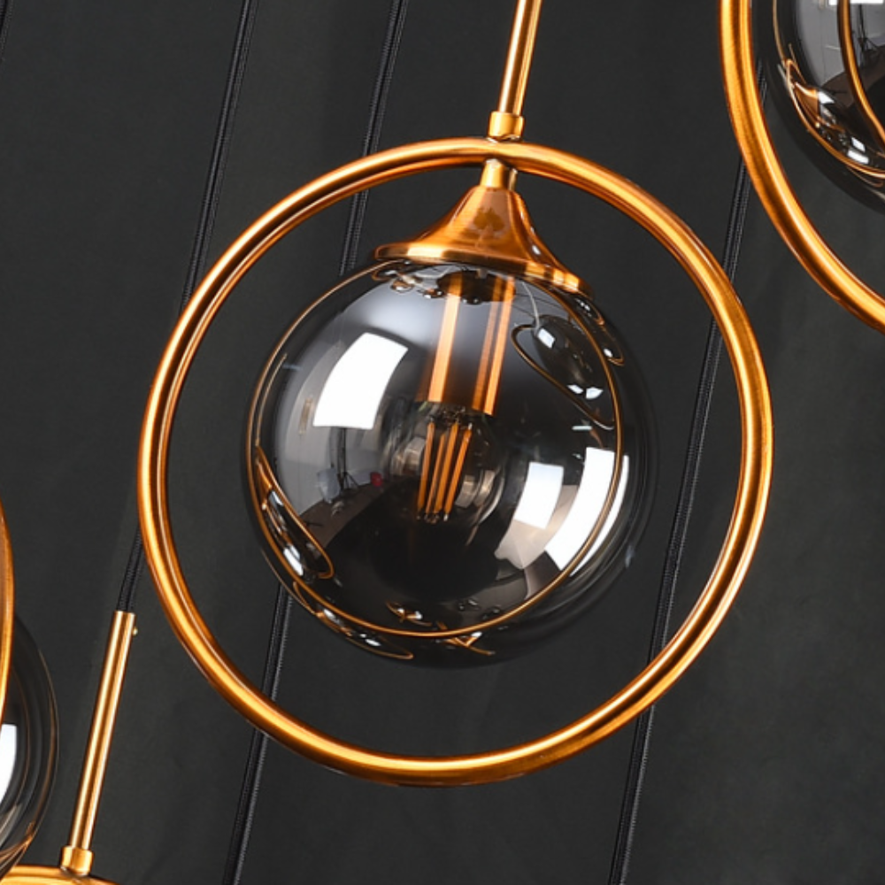 Valentina Modern Spiral Ball Glass Staircase Chandelier | ventumra