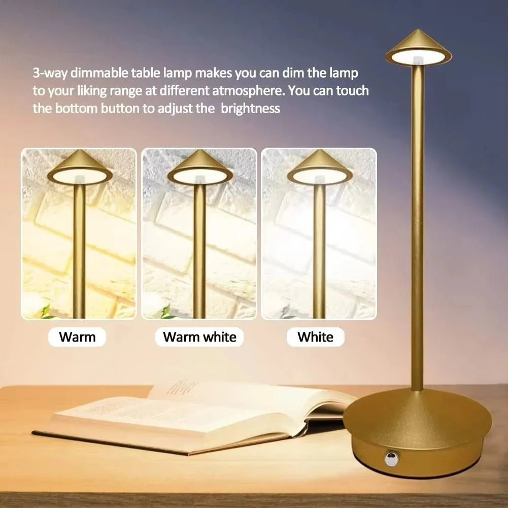 Cordless LED Table Lamp — Touch Control, Dimmable Light Modes
