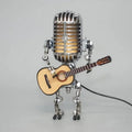 Robot-Style Table Lamp with Microphone and Guitar Design