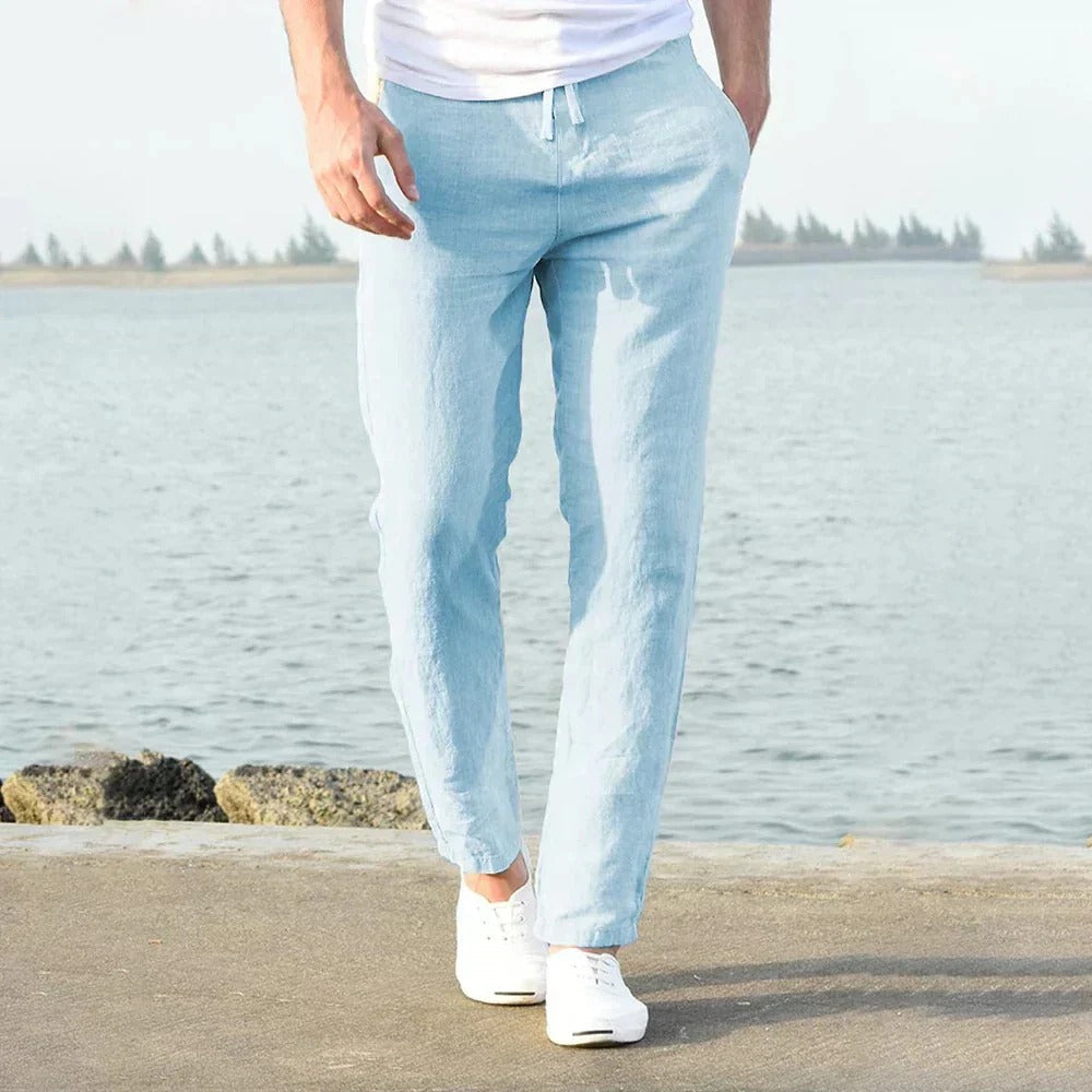 Pantaloni de in pentru bărbați — croială lejeră și ușoară pentru primăvară și vară