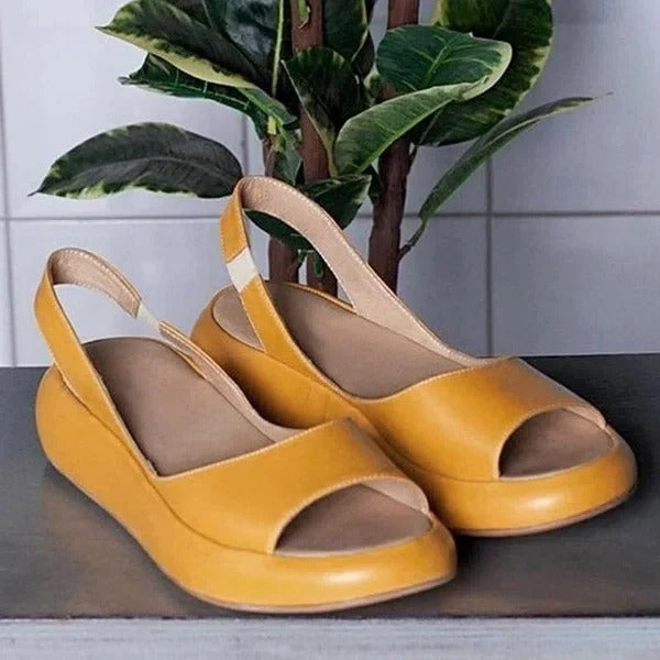 Sandales confortables à enfiler et à bout ouvert avec bride élastique