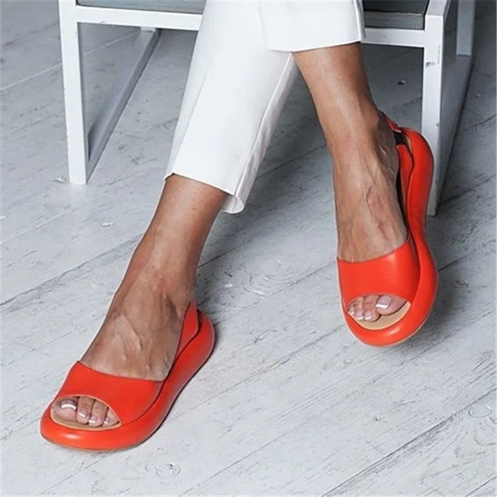 Comfortable Open-Toe Slip-On Sandals with Elastic Strap