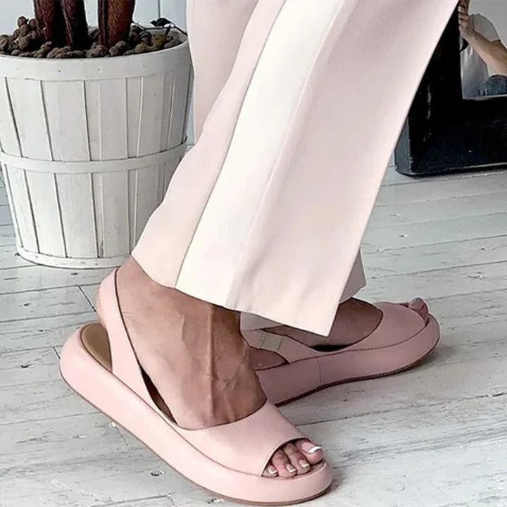 Sandales confortables à enfiler et à bout ouvert avec bride élastique