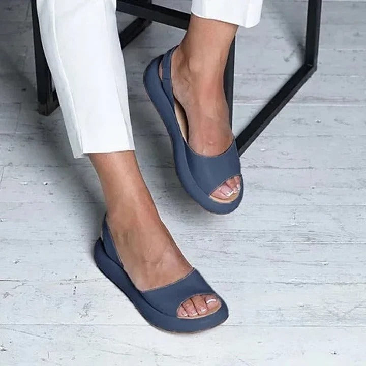 Comfortable Open-Toe Slip-On Sandals with Elastic Strap
