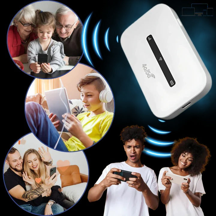 Hordozható 4G LTE WiFi-router - 3G-támogatás, SIM-kártyahely
