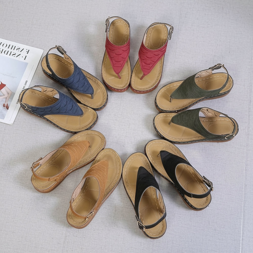 Women's Open Comfort Sandals — Contoured Supportive Footbed