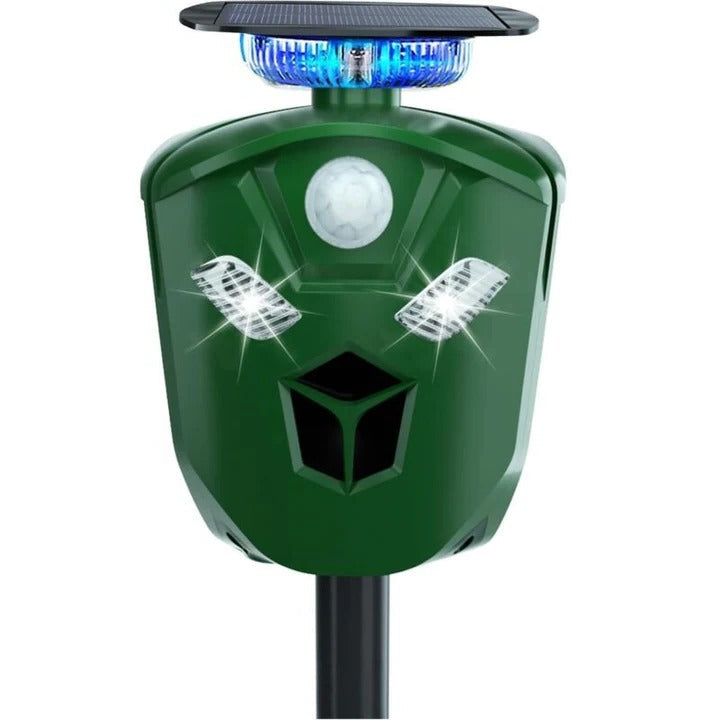 Zasilany energią słoneczną ultradźwiękowy odstraszacz zwierząt — ochrona 360°