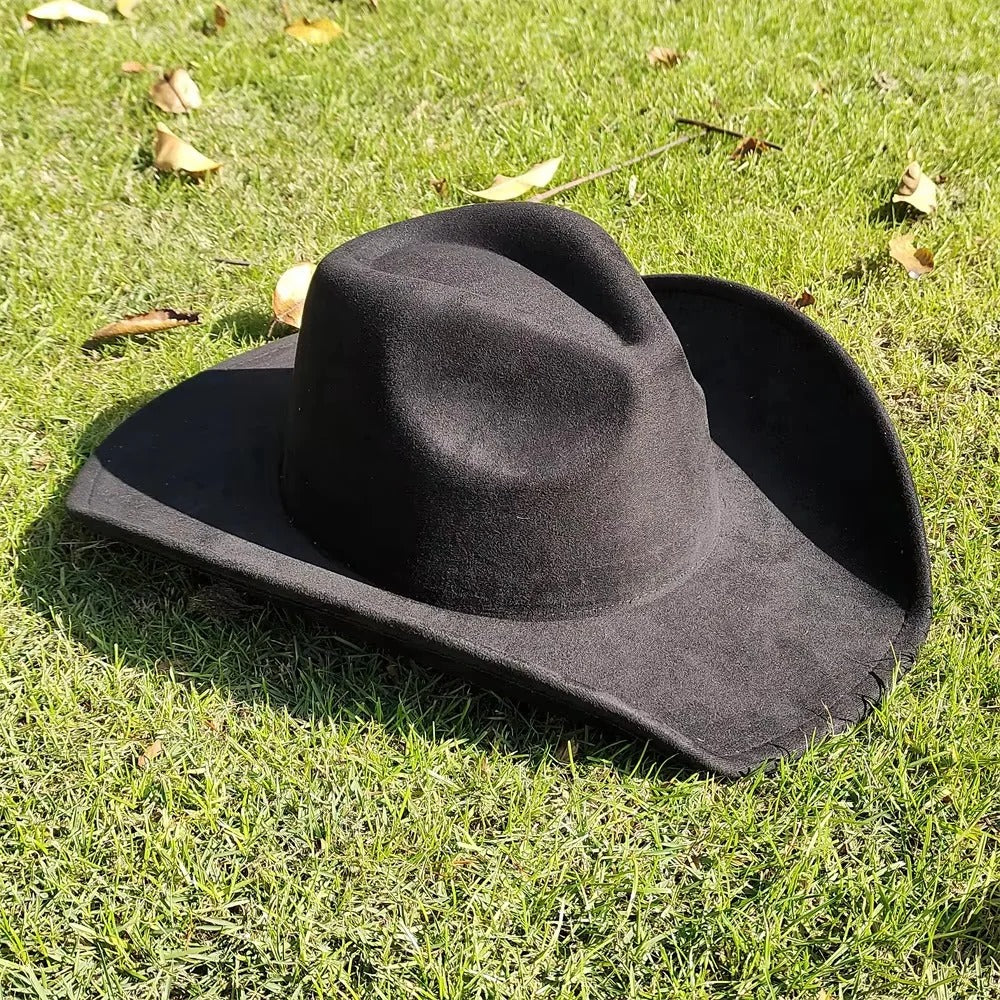 Elegant Wide-Brim Suede Cowboy Hat for Western Events