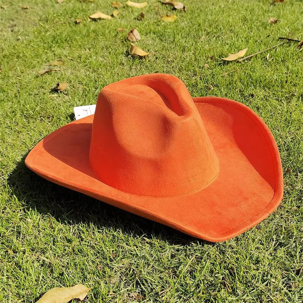 Elegant Wide-Brim Suede Cowboy Hat for Western Events