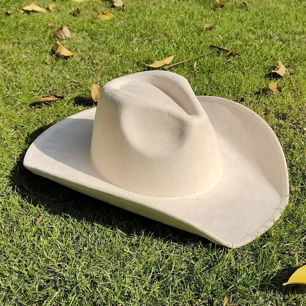 Elegant Wide-Brim Suede Cowboy Hat for Western Events