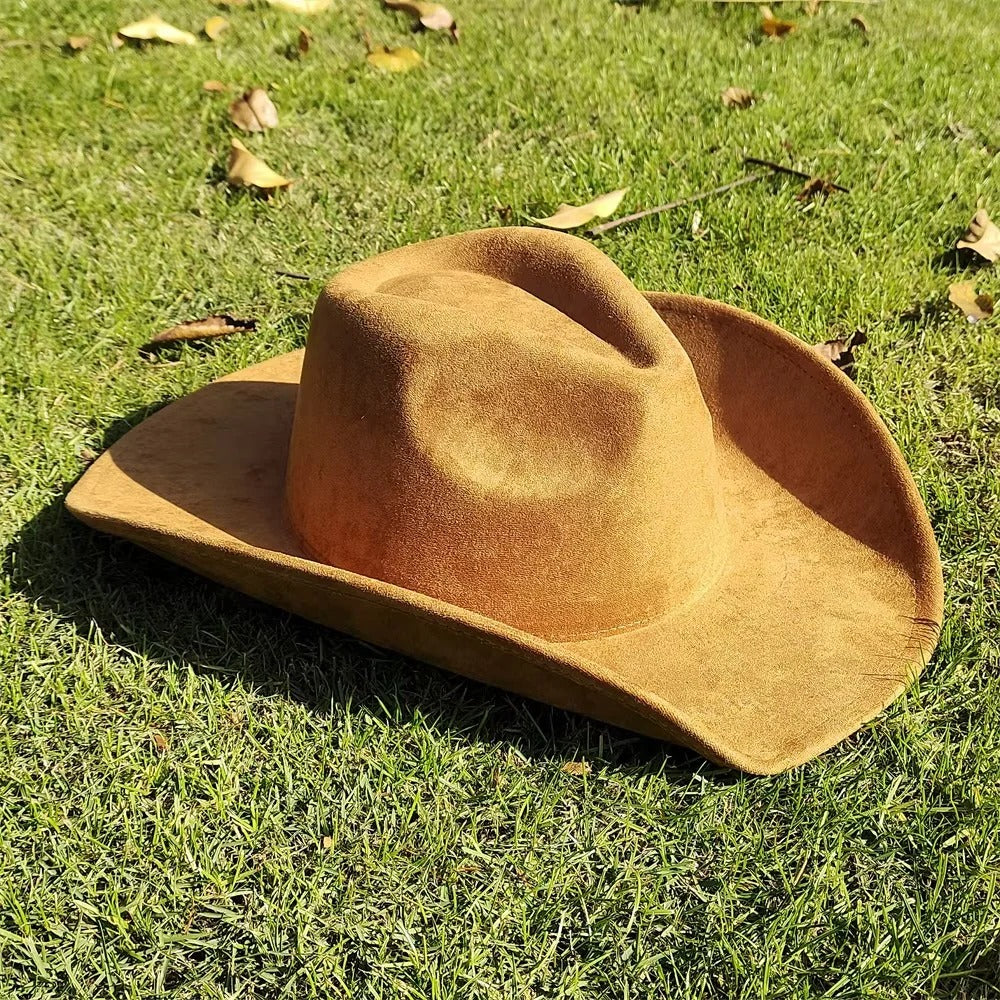 Elegant Wide-Brim Suede Cowboy Hat for Western Events