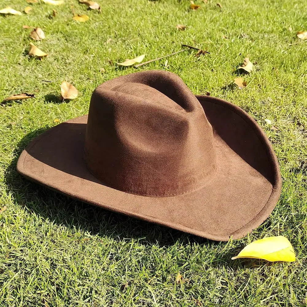 Elegant Wide-Brim Suede Cowboy Hat for Western Events