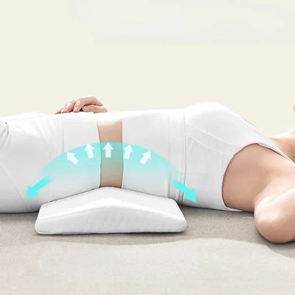 Ergonomický podpůrný polštář pro bederní část zad - prodyšný potah
