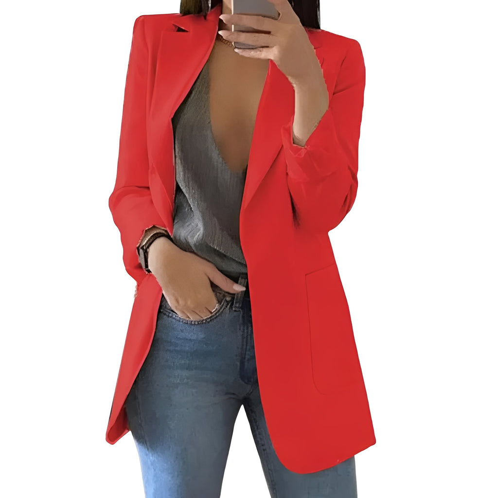 Elegant Women's Open-Front Blazer — Chic Layering Jacket