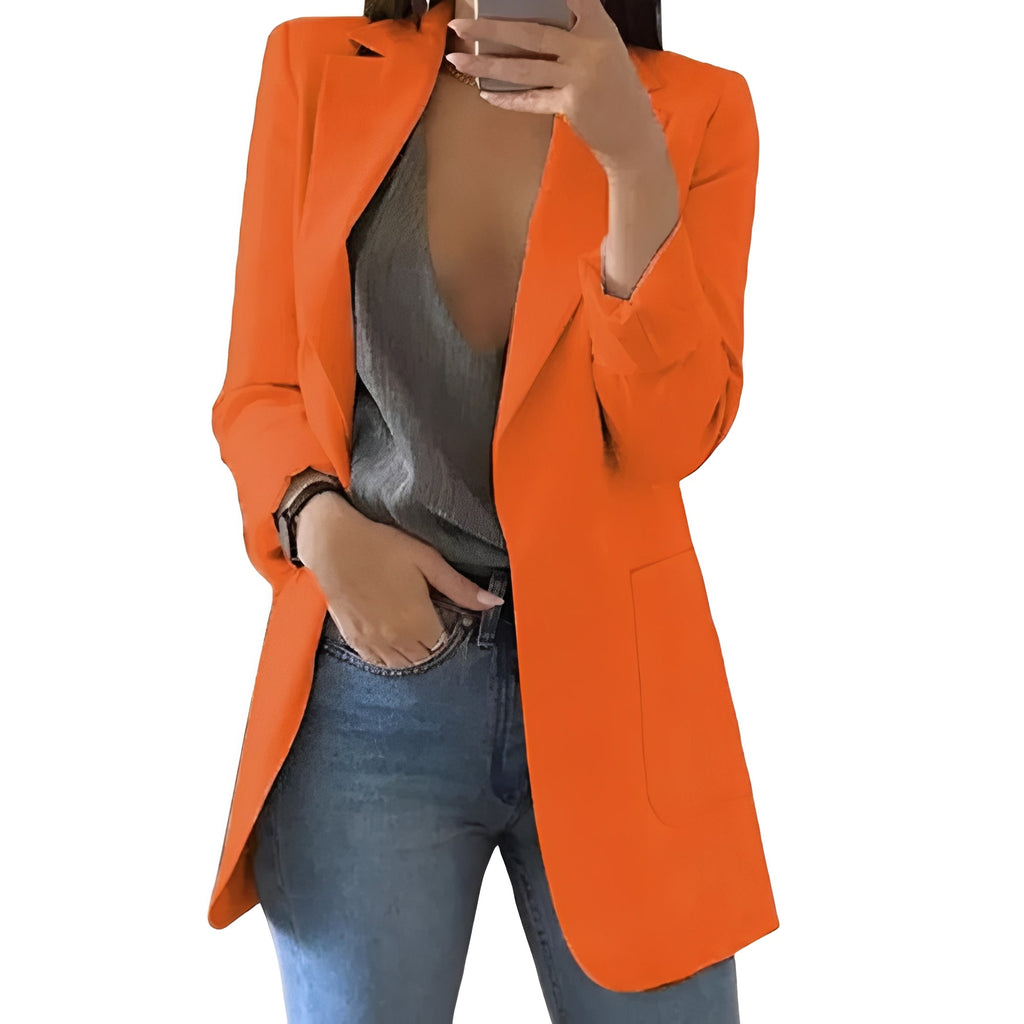 Elegant Women's Open-Front Blazer — Chic Layering Jacket