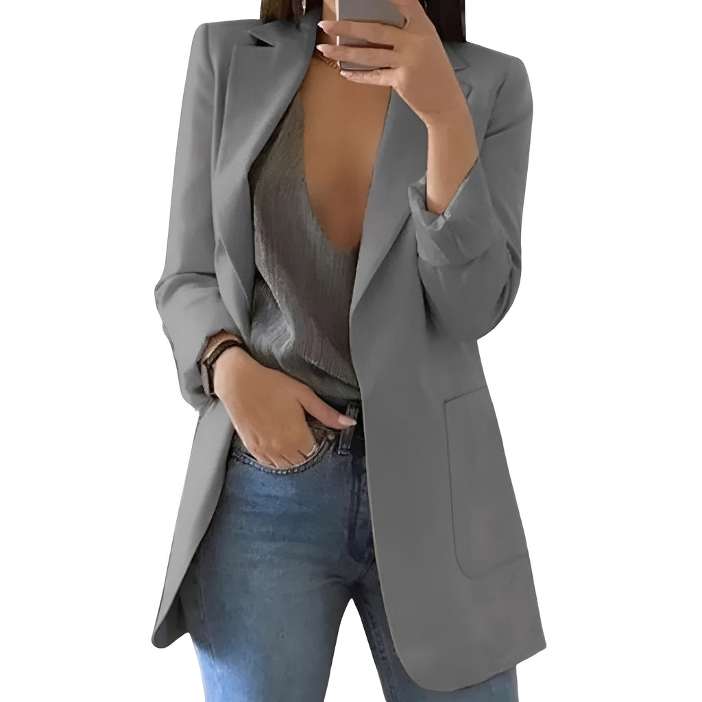 Elegant Women's Open-Front Blazer — Chic Layering Jacket