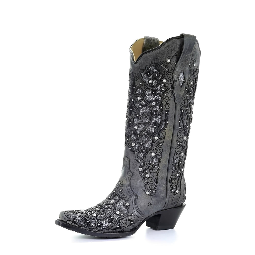 Elegant Glitter Pointed-Toe Boots — Statement Style