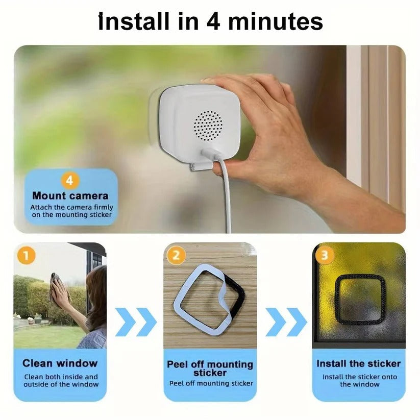 Cámara de vigilancia para montar en ventana - 1080P y audio bidireccional